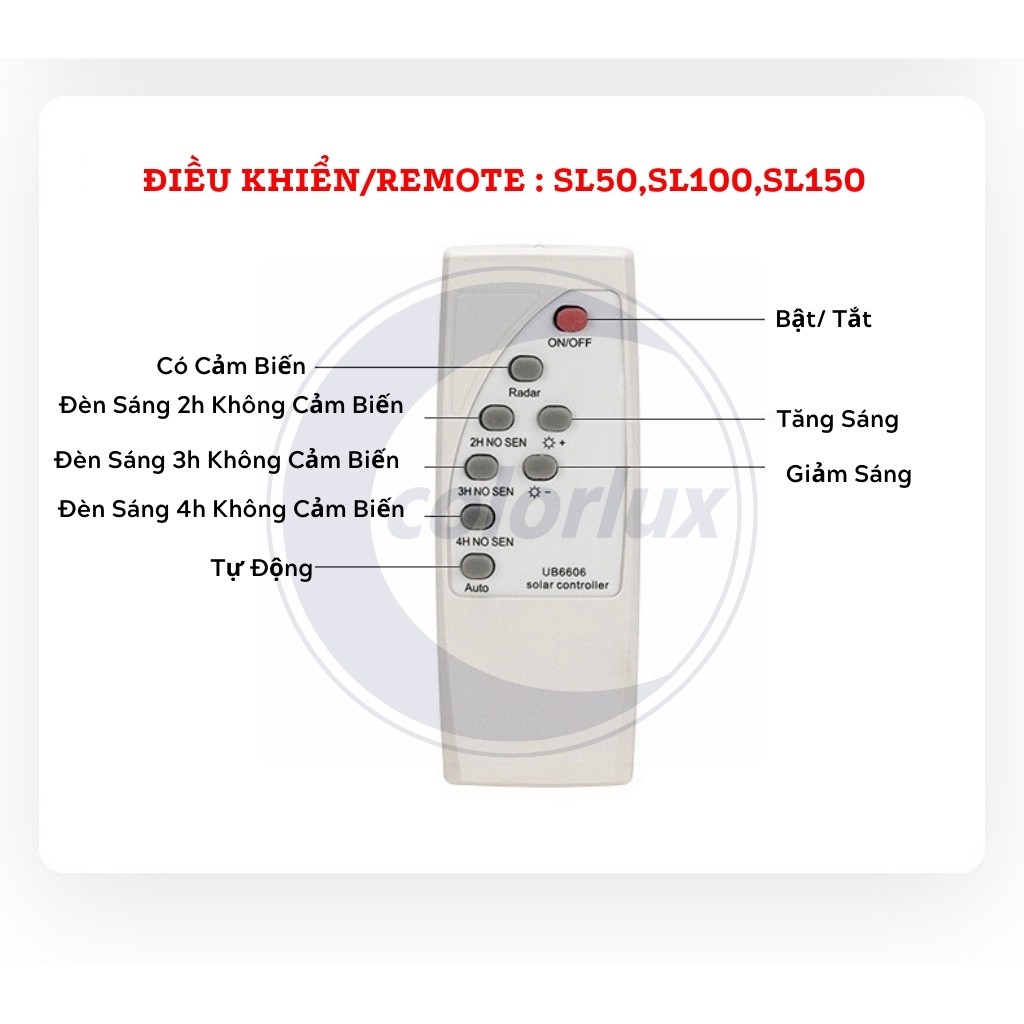 Đèn Đường Năng Lượng Mặt Trời COLORLUX Liền Khối Chống Nước IP65 #denduongsolarlight