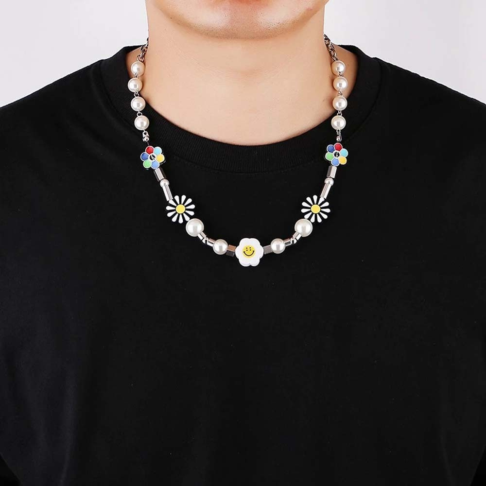 Vòng Tay Họa Tiết Hoa Cúc Đính Ngọc Trai Phong Cách Hàn Quốc