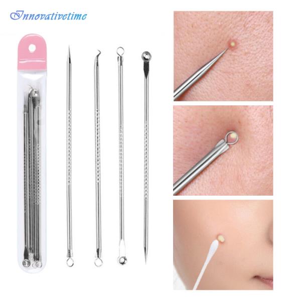 Bộ 4 Dụng Cụ Loại Bỏ Mụn Đầu Đen Làm Sạch Lỗ Chân Lông Chăm Sóc Da Mặt