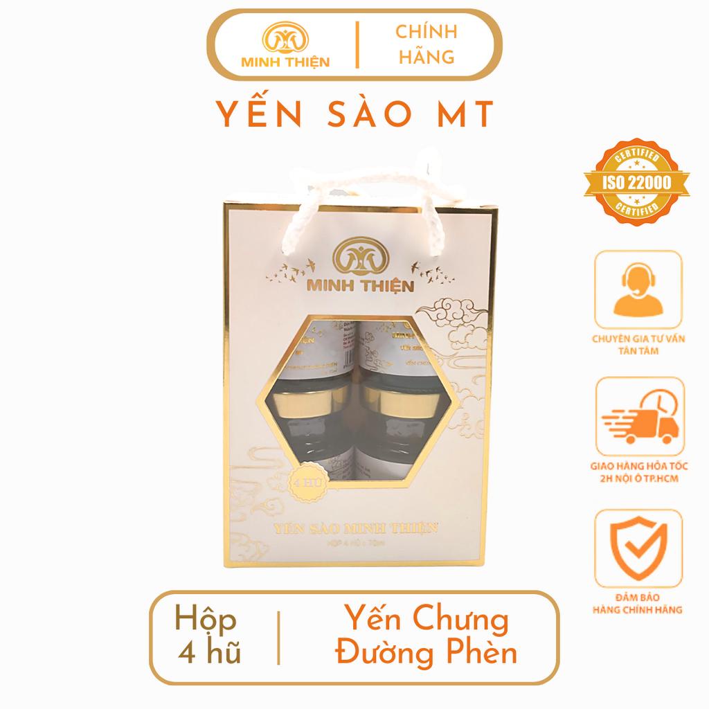Yến chưng đường phèn Minh Thiện Hộp 4 hũ 70ml