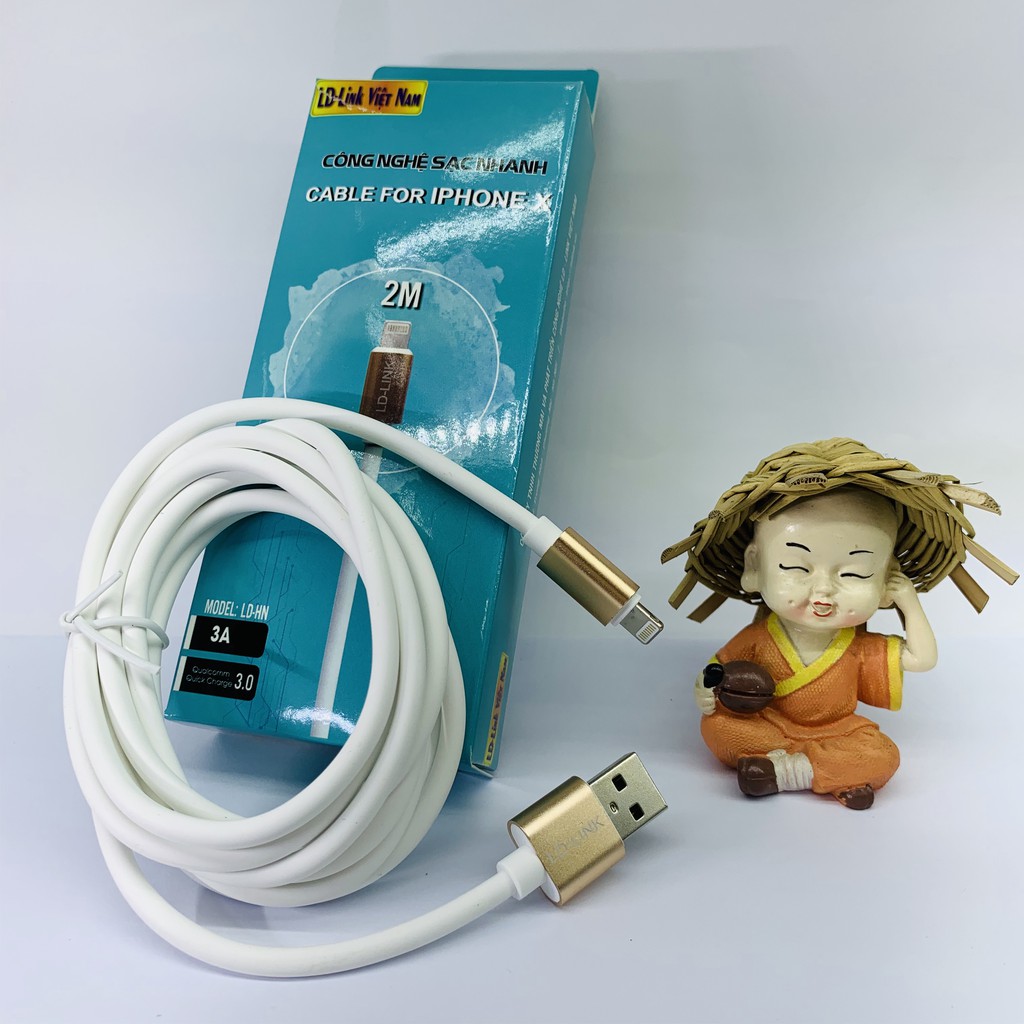 CÁP DÂY SẠC iphone LDlink chính hãng dài 2m, BẢO HÀNH 36 THÁNG 1 ĐỔI 1 trong mọi trường hợp, kể cả đứt gãy vẫn đổi