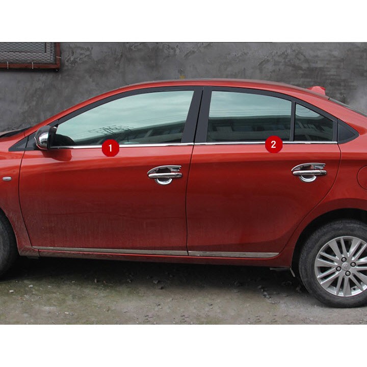 Nẹp chân kính và viền cong kính Toyota Vios 2014-2021