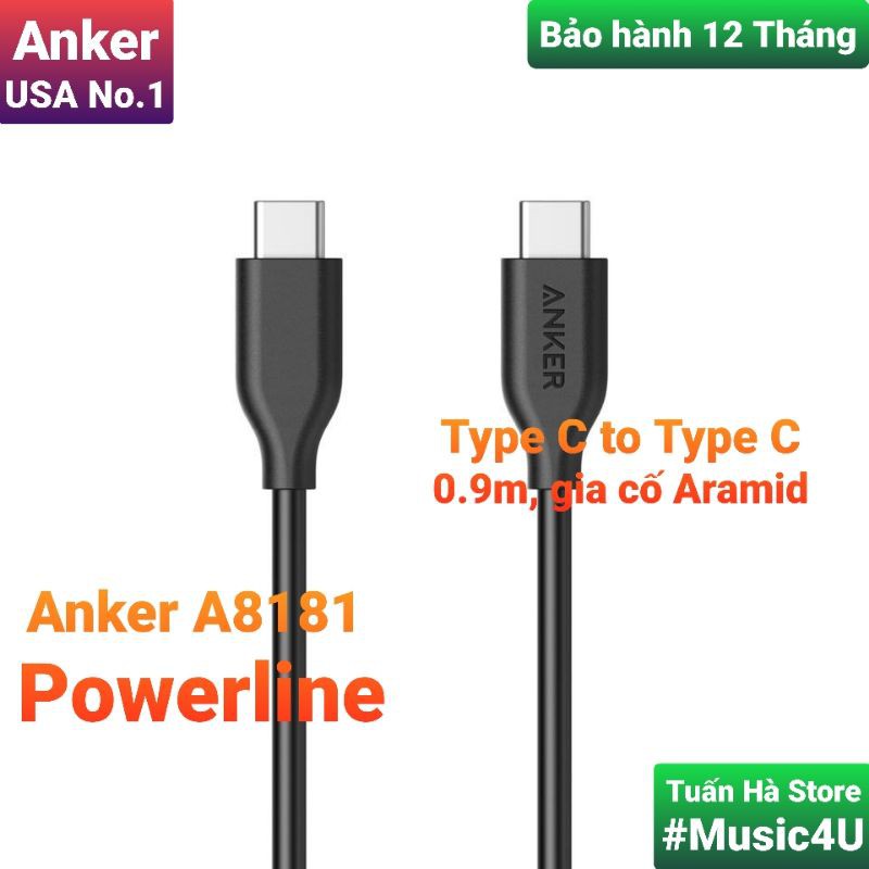 Dây cáp sạc nhanh USB Light  Anker PowerLine+ II A8452 A8453 A8152 A8153 cho IP6 7 8 X 11 12 Plus Tuấn Hà Store