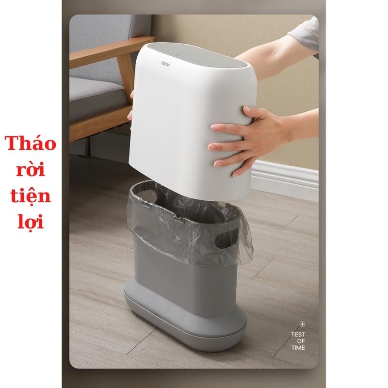 Thùng Rác Thông Minh Đựng Rác Văn Phòng Có Nắp Đậy Sọt Rác ECOCO Phân Loại Rác Tiện Lợi