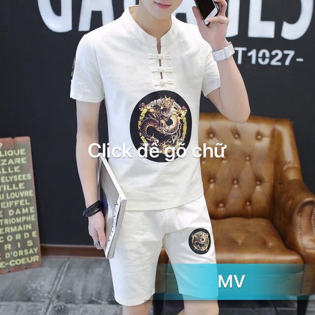 [Mã SKAMSALE06 giảm 10% TỐI ĐA 100K đơn 150K] Bộ Nam hè Ấn Rồng (có video ảnh thật )