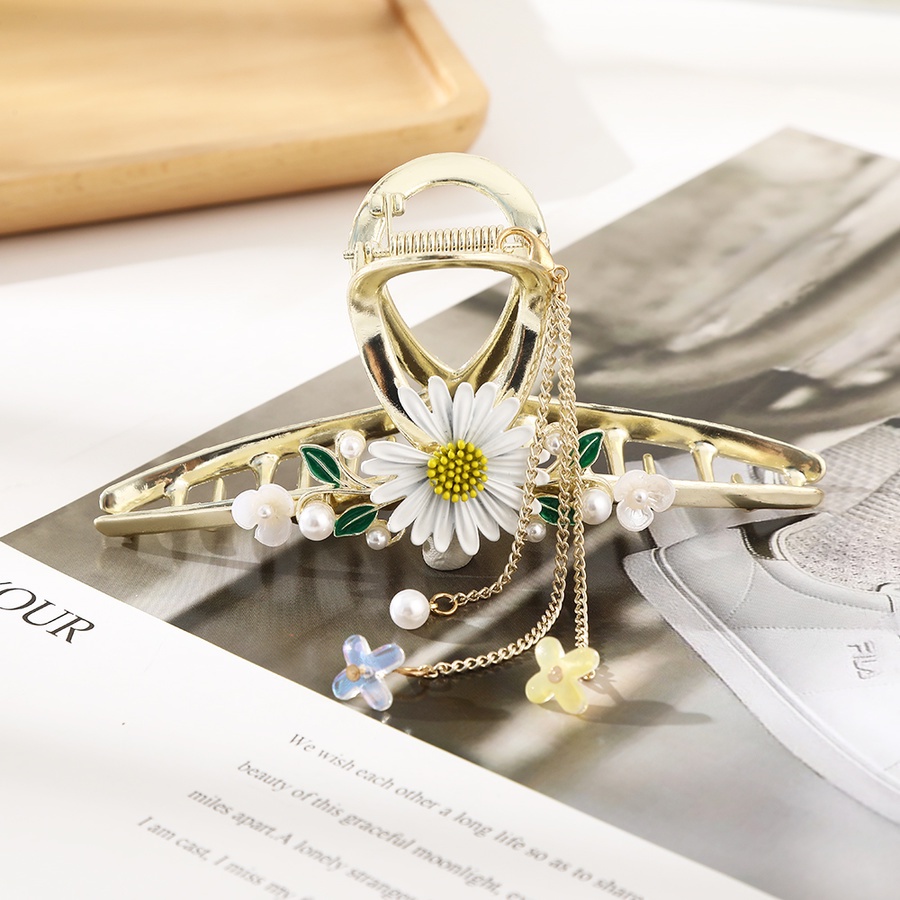 Kẹp Tóc Chuỗi Hạt Đính Hoa Và Tua Rua Thời Trang Cho Nữ