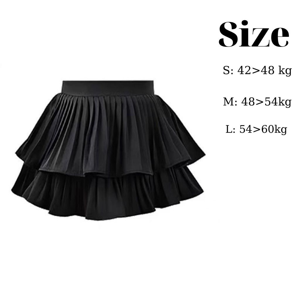 Chân Váy Xếp Ly 2 Tầng Size SML Có Quần Trong Loại 1 Chuẩn Hàng Qc