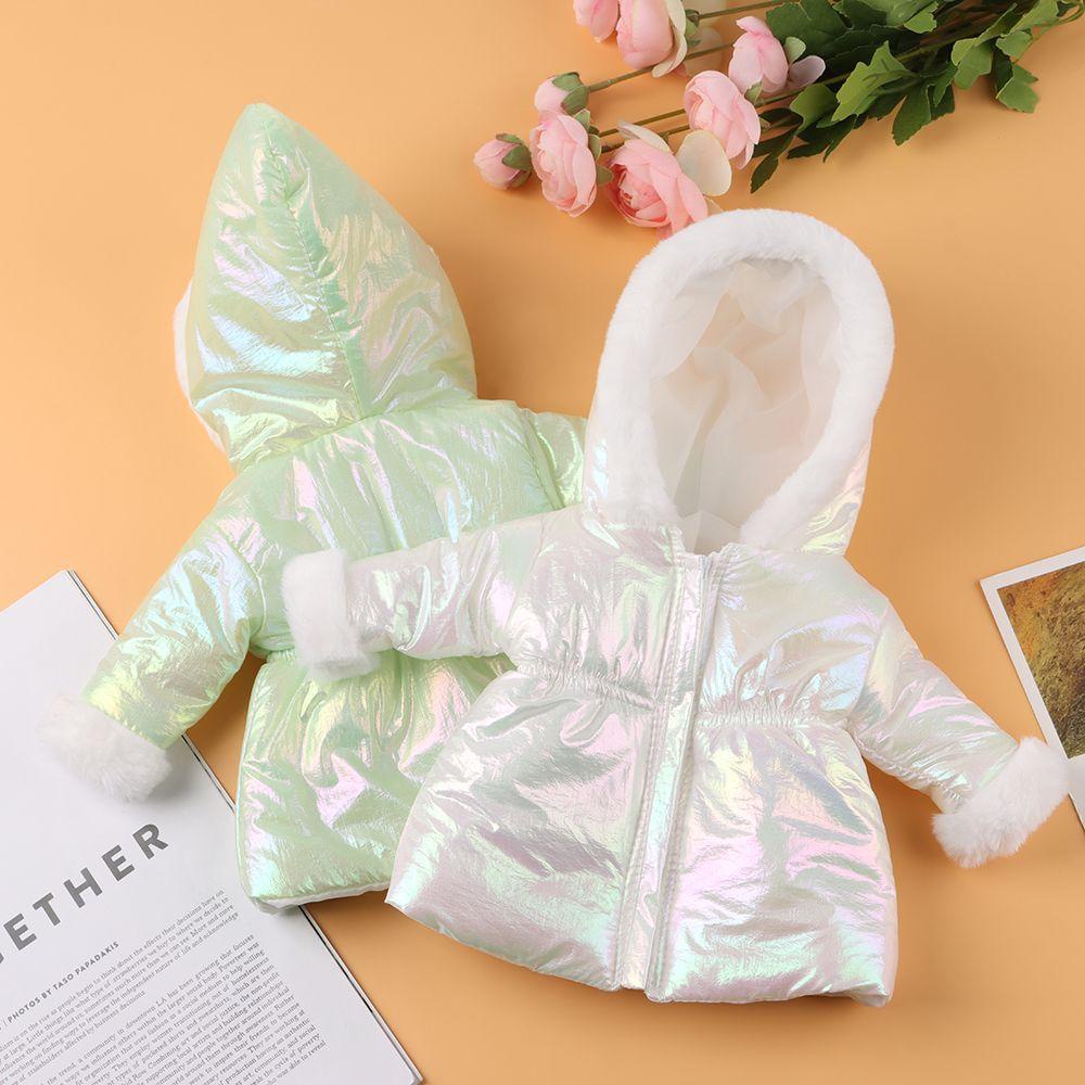 Layor1 Áo Khoác Phao Cổ Lông Sáng Bóng Phong Cách Mỹ Thời Trang Mùa Đông