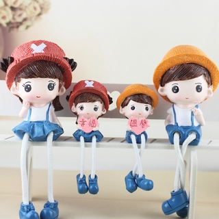 Búp bê trang trí hình gia đình hoạt hình bằng nhựa dễ thương