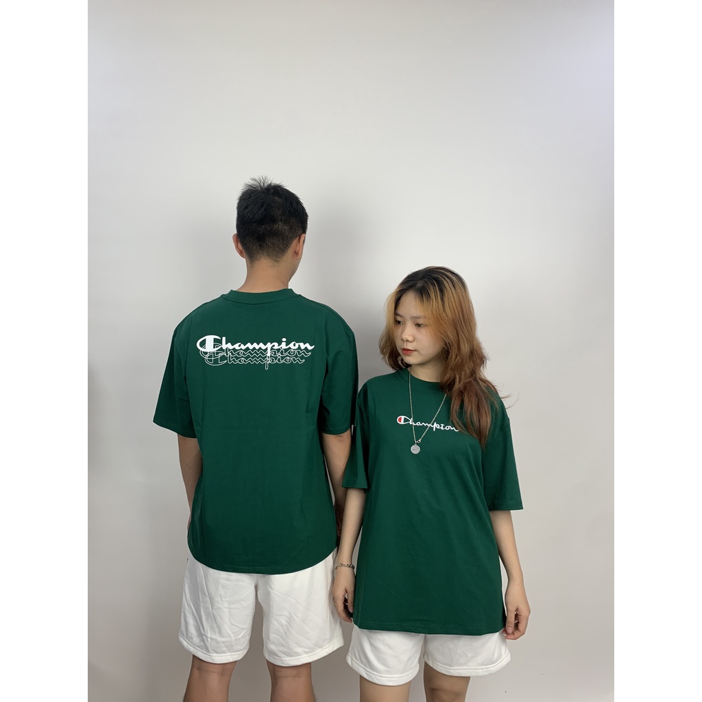 Áo thun Champion chữ thêu mặt trước thêu Unisex Tubee shop