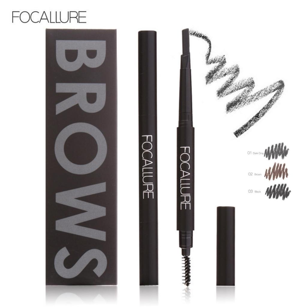 Chì Kẻ Mày FOCALLURE Bền Màu Không Thấm Nước - Kẻ Chân Mày 3 Màu JINT