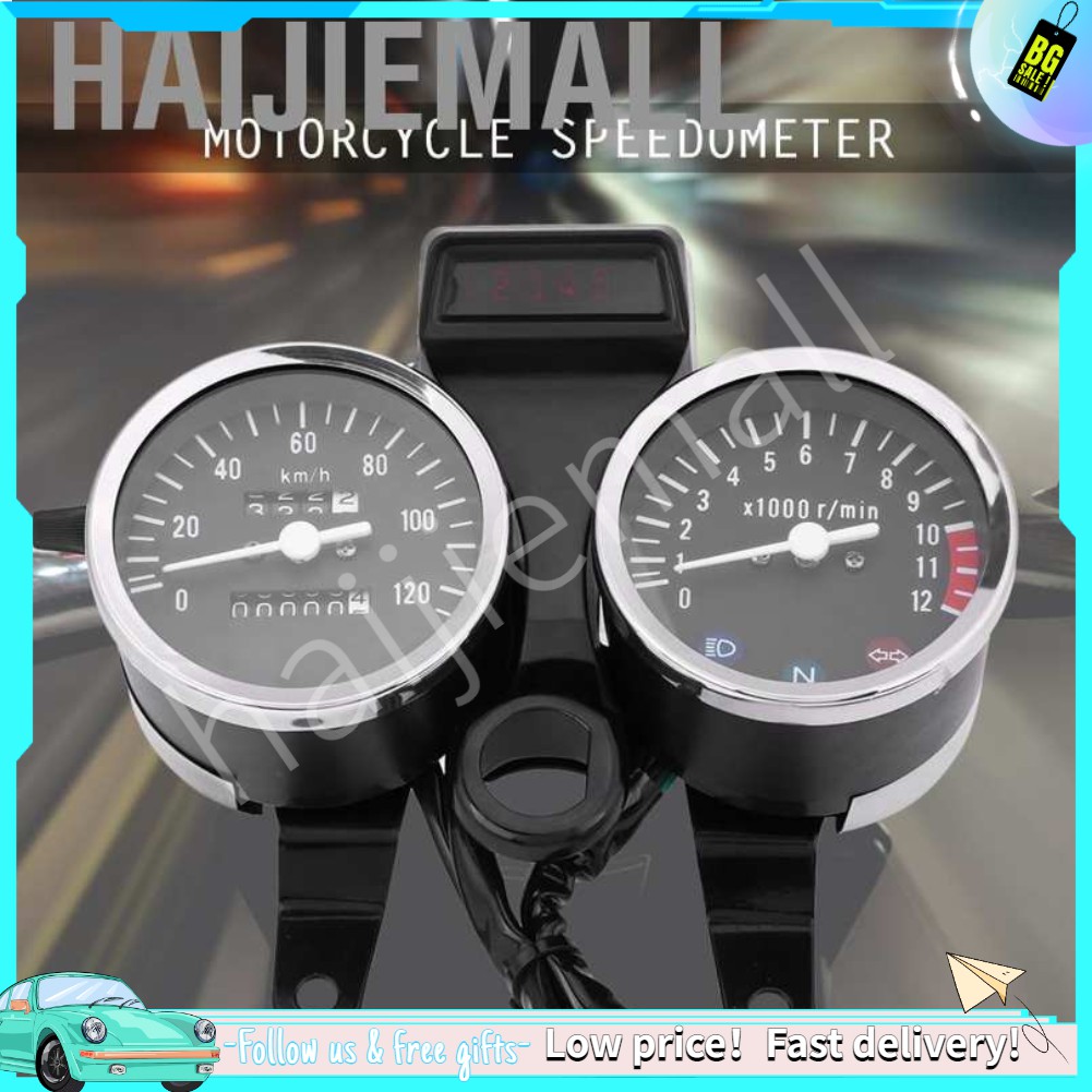 💎Hàng Sẵn Haijiemall Đồng hồ đo tốc độ kỹ thuật số 12V cho Suzuki Gn125 Bd Đồng hồ đo tốc độ cho xe mô tô suzuki