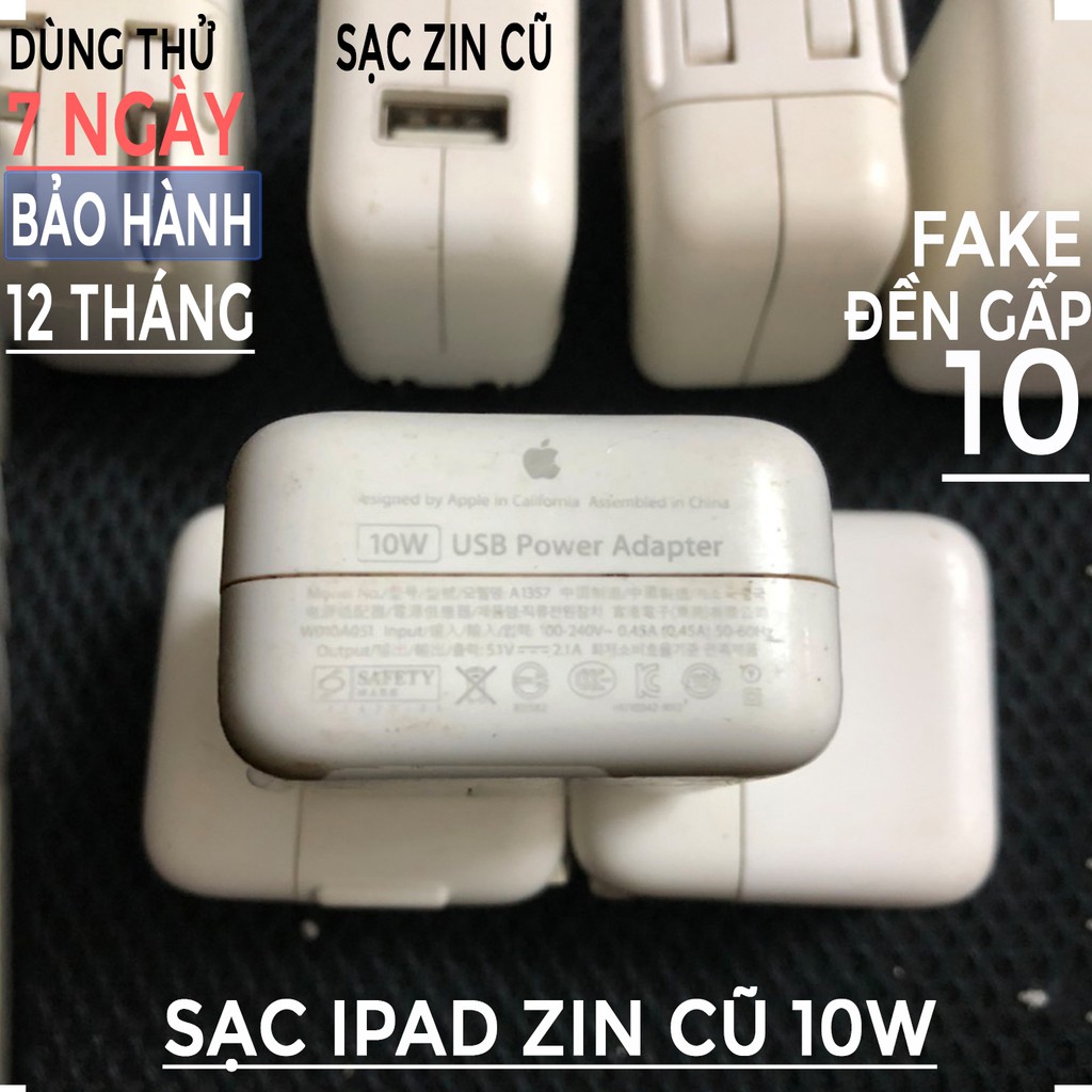 Củ sạc Ipad 10w chân dẹt zin cũ, hàng chính hãng, sạc ổn định không loạn chip - Việt Linh Store