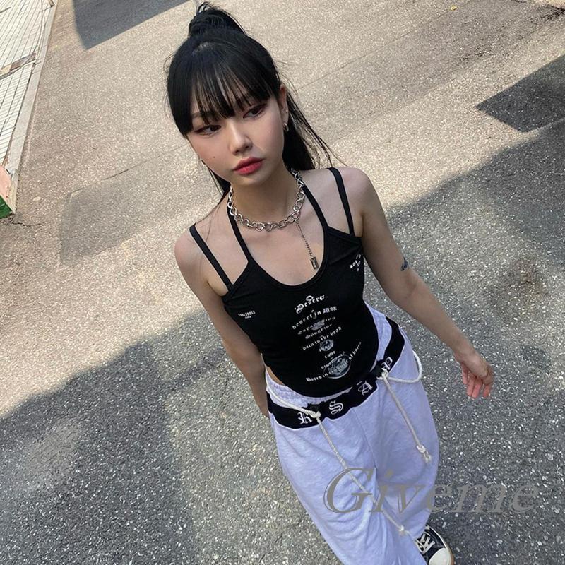 Áo Thun Không Tay In Chữ Givenme Thời Trang Mùa Hè Dành Cho Nữ