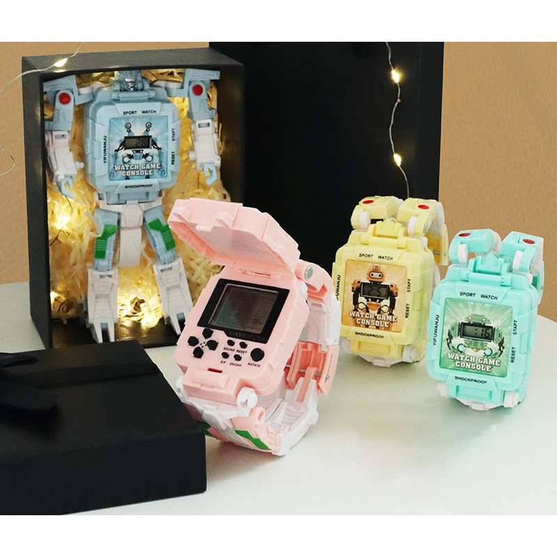 Đồng hồ trẻ em biến hình siêu nhân tích hợp máy chơi game