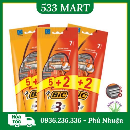 [CHÍNH HÃNG] Dao cạo râu BIC 3 lưỡi 7 cây / gói