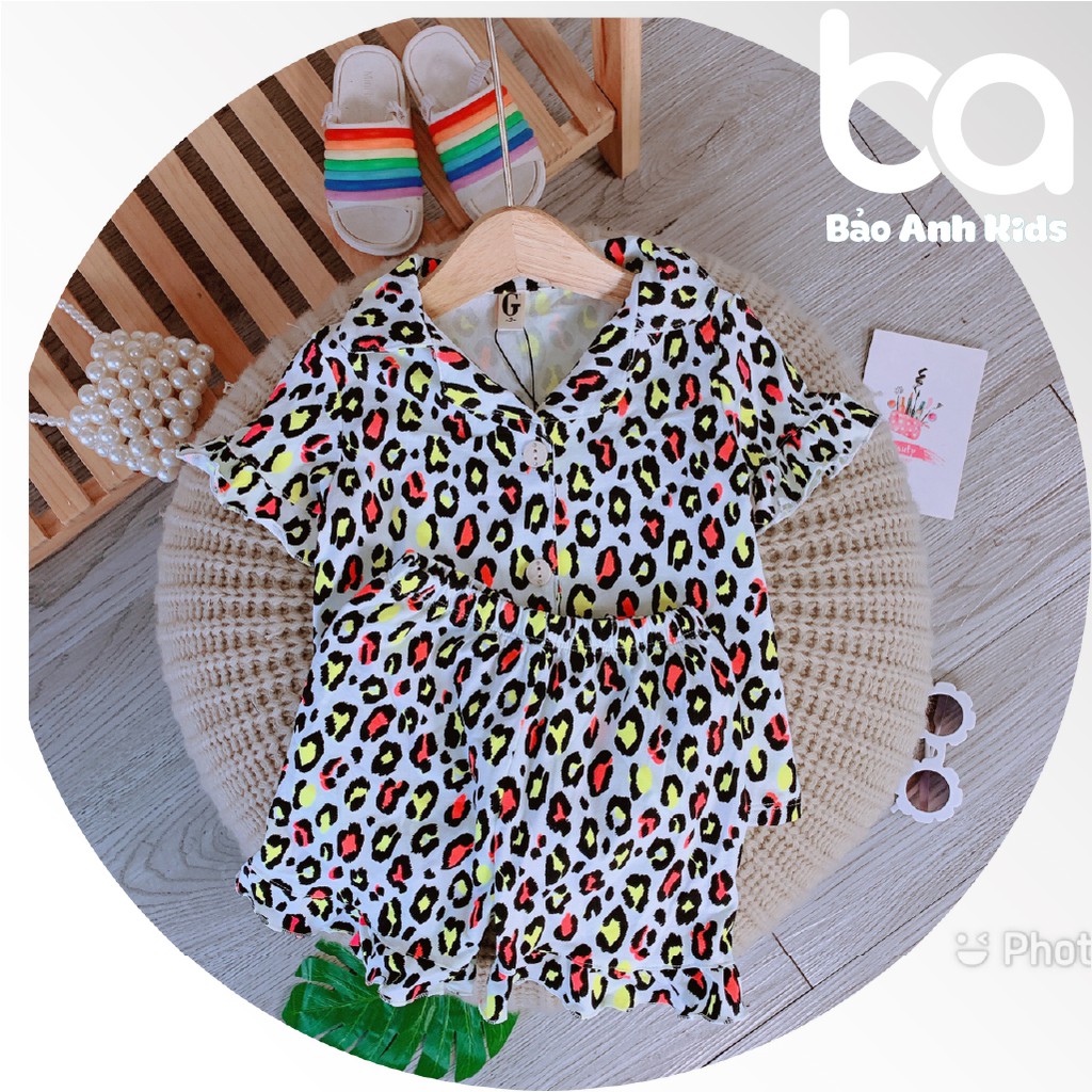 Bộ Pijama Cho Bé Gái, Bộ Ngủ Cộc Tay Bèo Nhiều Màu Sắc Chất Cotton Cao Cấp Mềm Mịn Cho Bé (9-20kg)