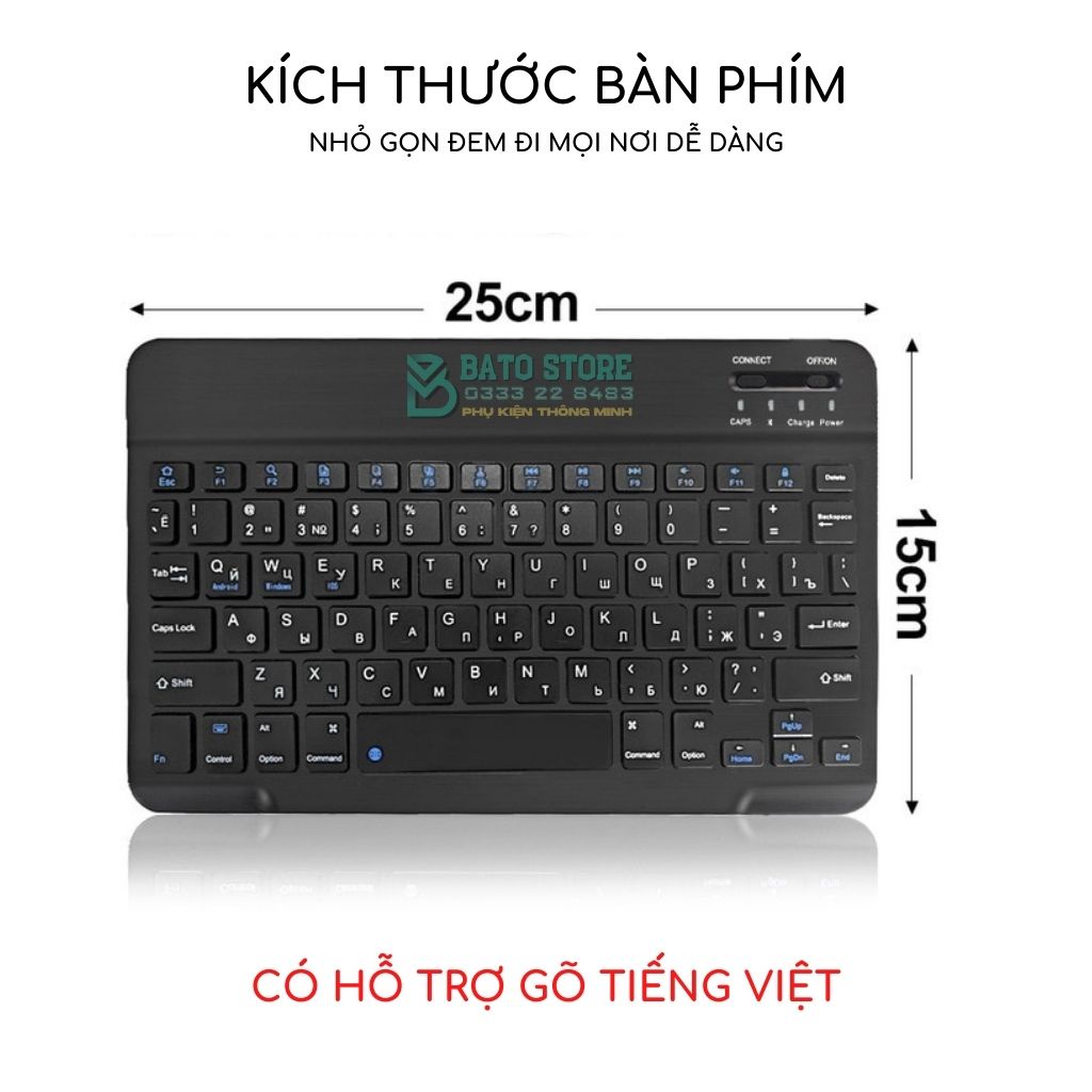 Bàn Phím Không Dây Bluetooth X5MINI, Pin Sạc, Nhỏ Gọn, Vỏ Hợp Kim Chắc Chắn, Dùng Cho Macbook, Laptop, Điện Thoại, Ipad