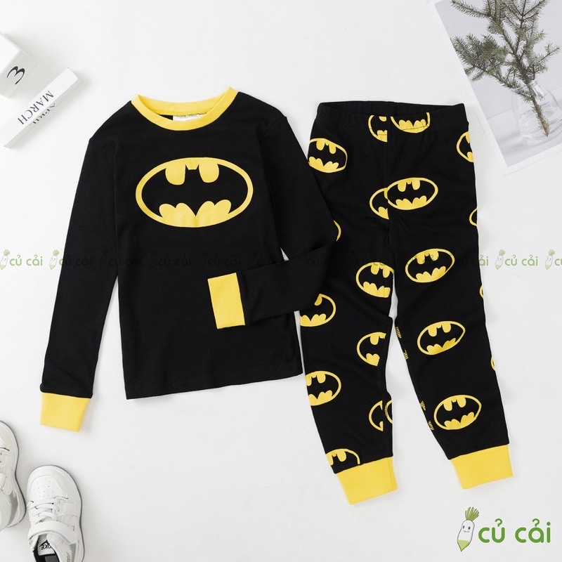 Đồ bộ bé trai HM dư xịn chất cotton bozip hàng hãng họa tiết spiderman, batman