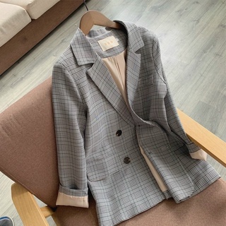Áo khoác vest blazer nữ kẻ