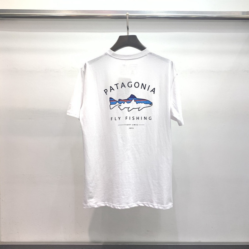 PATAGONIA Patagonia Outdoor Sports Shark Design A Short-sleeved T Shirt Foreign Trade Approval