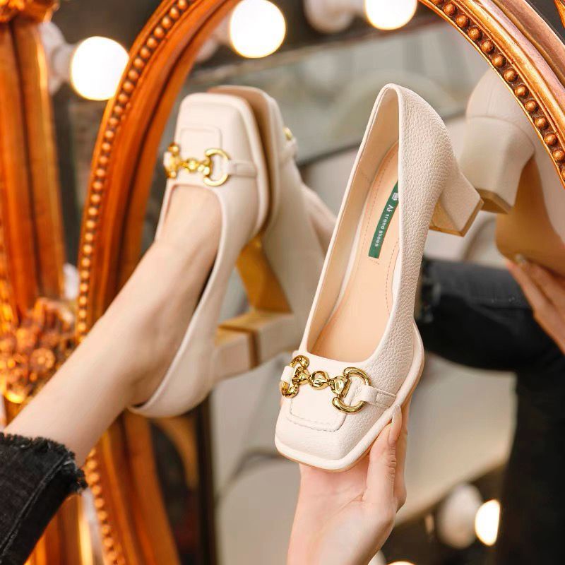 Giày Sandal Cao Gót Mũi Vuông Phong Cách Thời Trang Mùa Hè Dành Cho Nữ