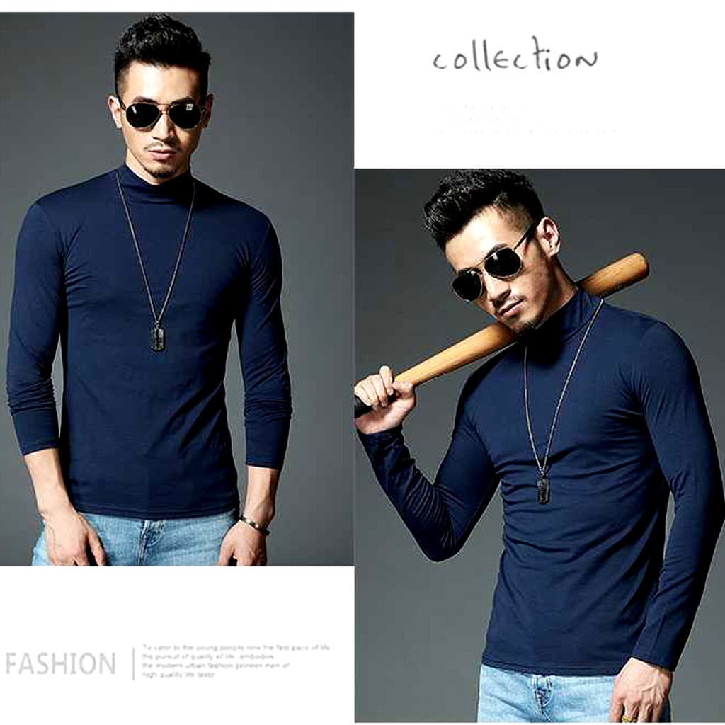 Áo THUN Giữ Nhiệt Nam Cổ Cao Thu Đông