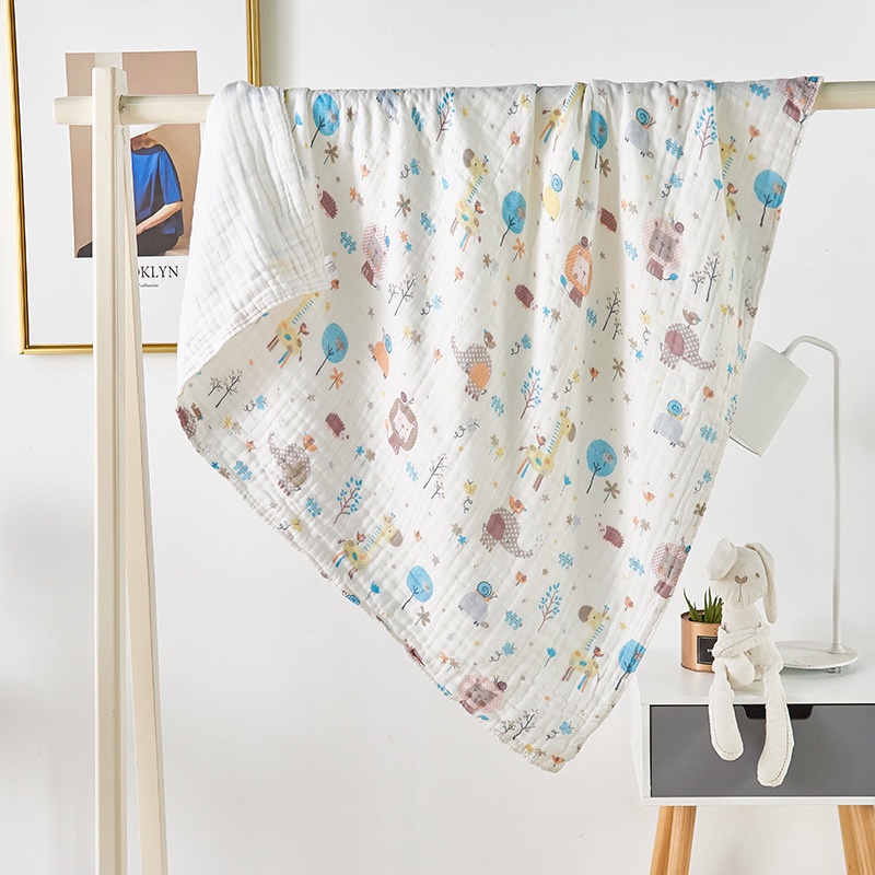 Khăn Tắm Xô 6 Lớp Sợi Tre Xuất Nhật Cho Bé Kích Thước Nhỏ 80x80cm, Kiến Baby Store