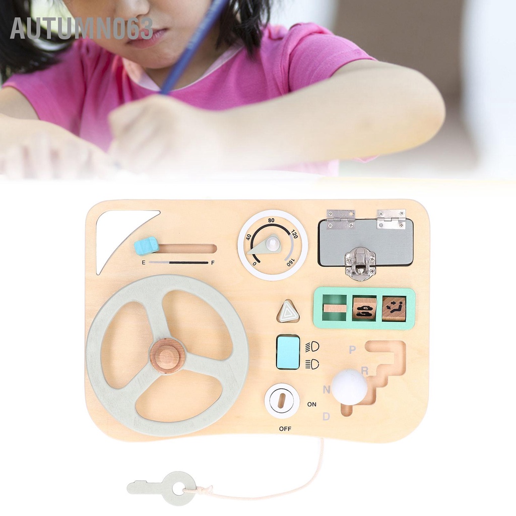 Đồ chơi vô lăng Montessori Màu sắc phù hợp với đồ giả lái xe bằng gỗ giáo dục sớm Autumn063