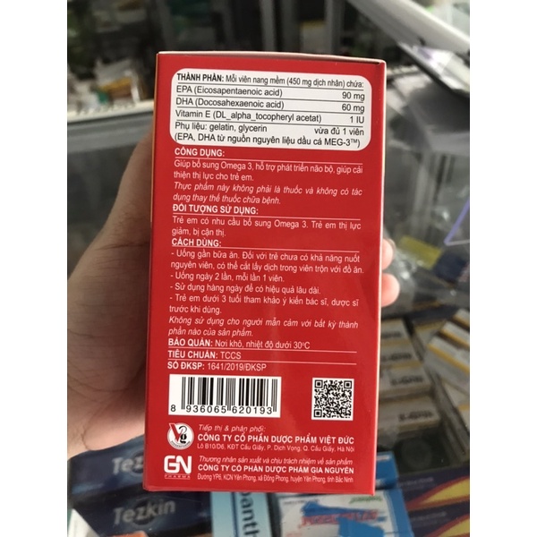 OMEGA 3 KIDS  - GIÚP BÉ PHÁT TRIỂN TRÍ NÃO, BỔ MẮT