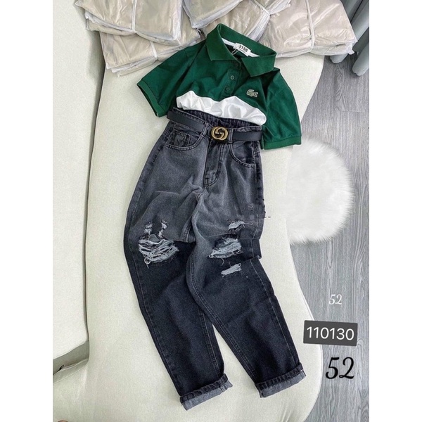 🔥Baggy Jeans Loan Màu Xám Rách Nhiều