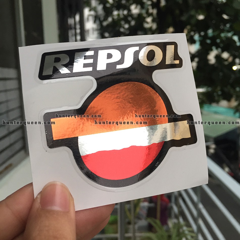 RepSol [7.4x6.7cm] chất liệu CROM. Decal cao cấp chống nước. Hình dán logo trang trí, in theo yêu cầu