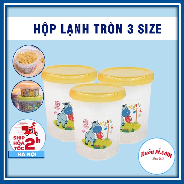 Hộp lạnh tròn 3 size (6615-6616-6617) Việt Nhật, Hộp đựng thực phẩm, bảo quản thức ăn - br01382