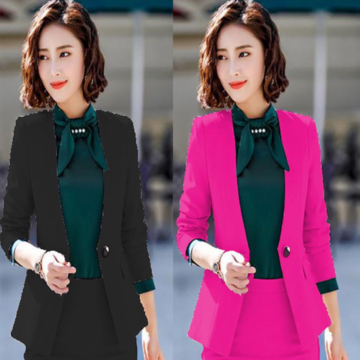 Set bộ Áo vest chân váy nữ không cổ TV48