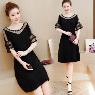 Váy nữ BIG SIZE  thiết kế cổ tròn trẻ trung, phối ren điệu đà nữ tính,phong cách tao nhã