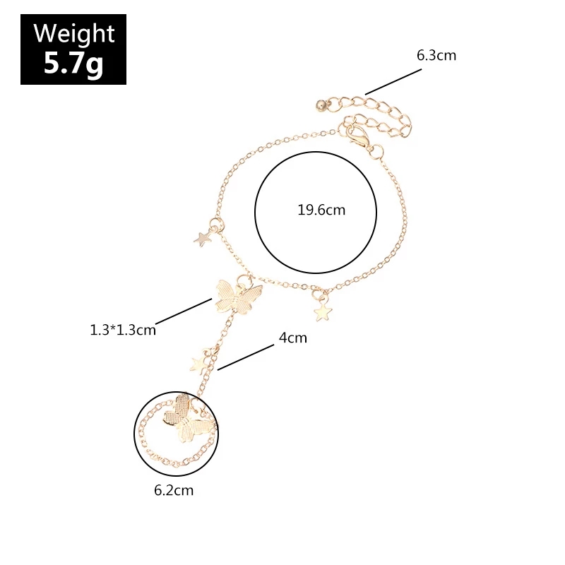Vòng Tay Mạ Vàng Mặt Hình Bướm Xinh Xắn Cho Nữ