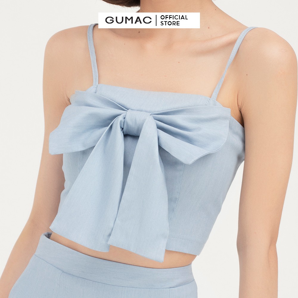 [Mã WABRGUM giảm 10% tối đa 30K đơn 99K] Áo hai dây nữ phối nơ GUMAC phong cách Hàn Quốc AB417 | BigBuy360 - bigbuy360.vn