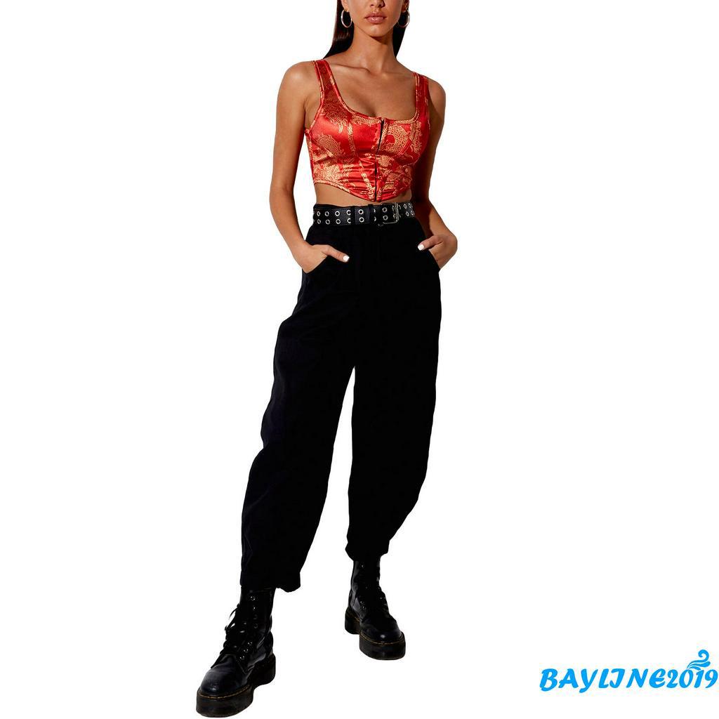 Áo Lửng Hai Dây In Họa Tiết Vằn Động Vật Xinh Xắn Cho Nữ