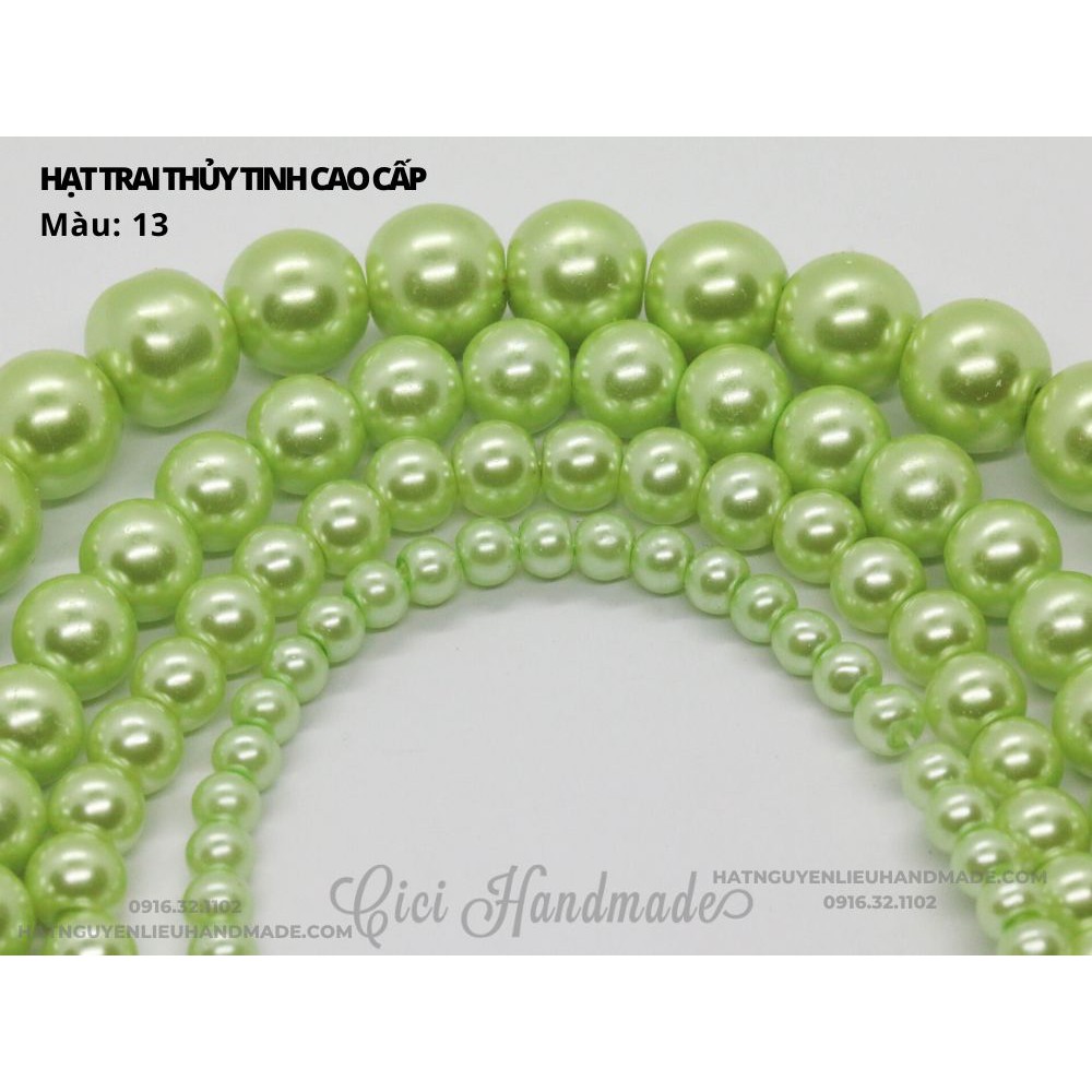 Túi chia lẻ hạt trai nhân tạo trai thủy tinh size 8mm và 10mm vàng xanh ghi link 1/2 Cici Handmade chuyên hạt đá hạt