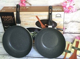 🍓🍓BỘ 2 CHẢO COOKPLUS HARD &LIGHT CHỐNG DÍNH ĐÁ MARBLE LOCK&LOCK ( LHB9265S4)