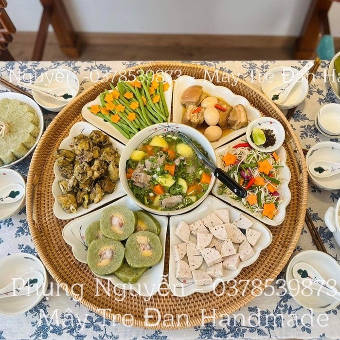 Mâm Mây Tre Đan, Kích Thước Đường Kính 40,50,55,60, Độ Dày 1cm, Chiều Cao 4.5cm-6cm