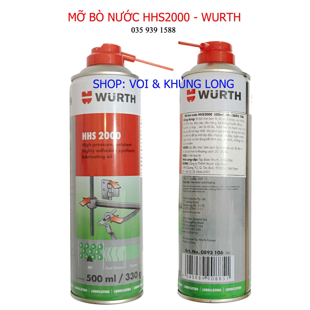 MỠ BÒ NƯỚC - HHS 2000 - WURTH