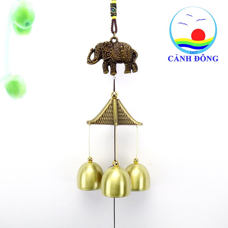 Chuông gió phong thủy đôi voi chiêu tài vượng khí