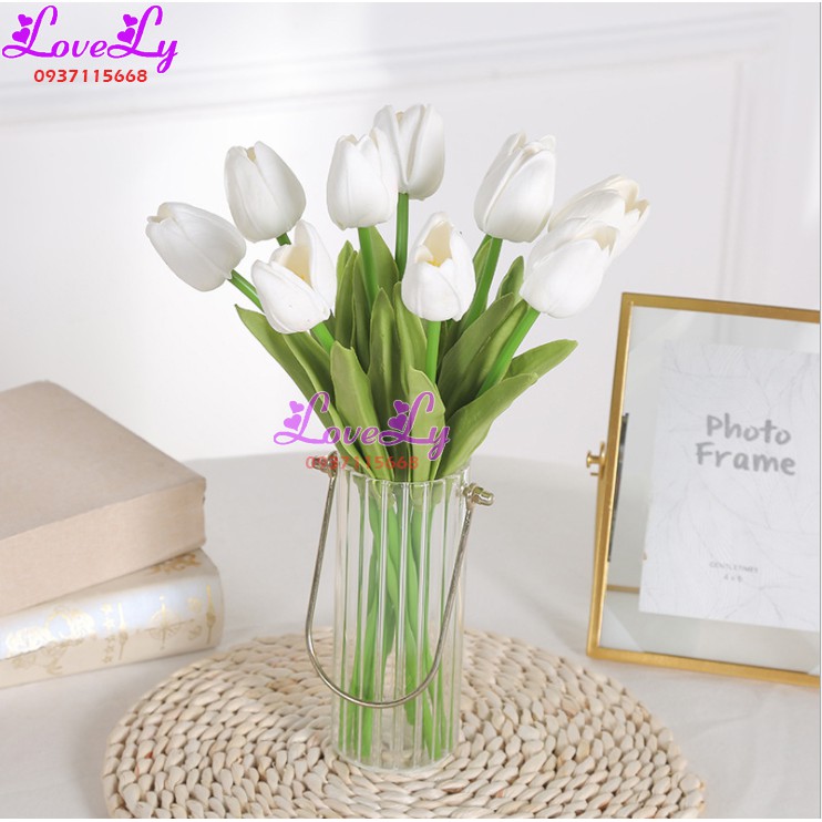 [Mã LIFE20KALL giảm 10% đơn 50K] Hoa giả - Hoa Tulip cao su giả như thật decor trang trí nhà cửa