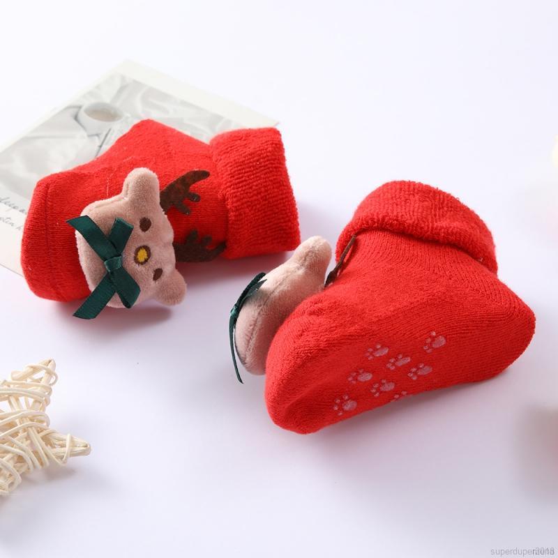 Vớ cotton họa tiết giáng sinh dễ thương cho trẻ sơ sinh