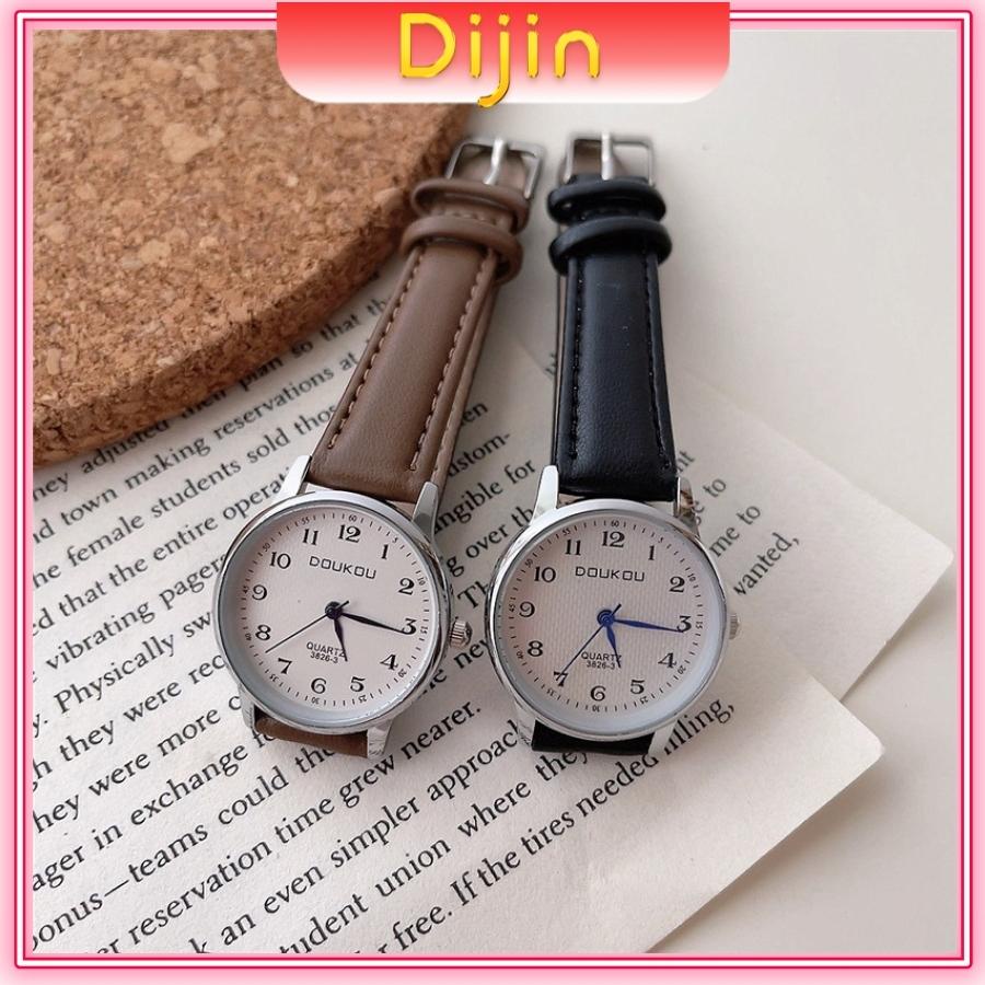 Đồng hồ nữ đeo tay chính hãng đẹp dây da cao cấp giá rẻ Dijin TT06