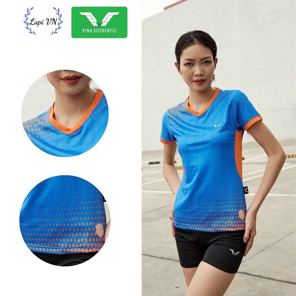 Áo Cầu Lông Nữ Cổ Tròn AVT04 Vina Sport- Lapi VN Áo Tập Gym Tennis , Chất Thun Thấm Hút Mồ Hôi, Thoáng Mát, Full Size