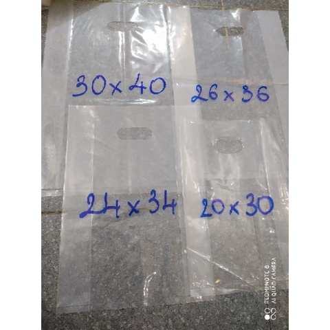 Túi nilong trơn trong suốt có quai xách siêu dày dặn [1kg]