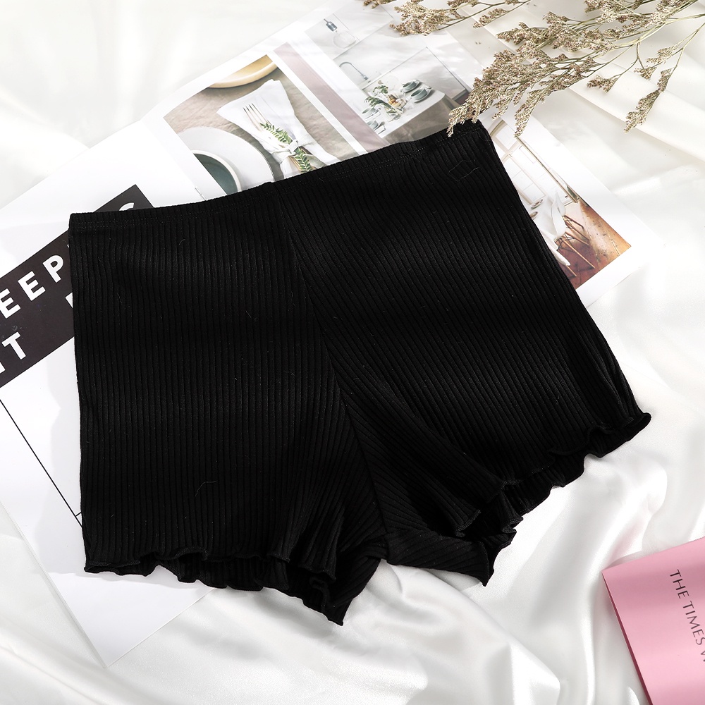 Quần lót boxer LEVAO vải cotton phối ren thời trang cho nữ