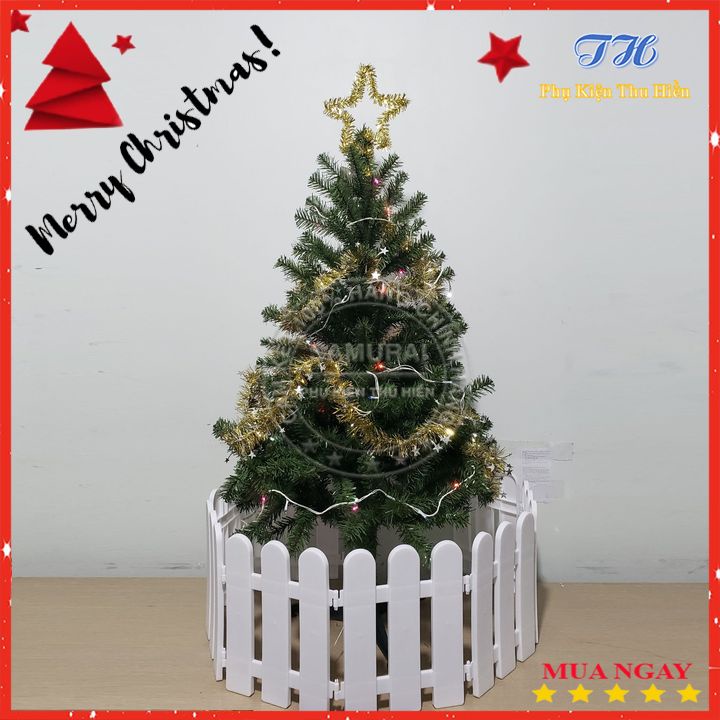 Hàng Rào Nhựa Lắp Ghép Trắng Cao Cấp Trang Trí Cây Thông Noel, Cây Cảnh, Vườn Hoa Cao 22 - 30cm ( Ảnh Thật )